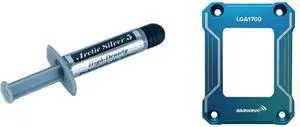 Arctic Silver 5 High-Density Polysynthetic Silver Thermal Compound AS5-3.5G and AAAwave LGA1700 CPU Contact Frame, Anti-Bending Fixing Bracket for Intel 12th/13th/14th Gen, Even Pressure CPU Guard, Aluminum Alloy Blue Contact Frame with Screwdriver (Blue) Arctic Silver 5 High-Density Polysynthetic Silver Thermal Compound AS5-3.5G and AAAwave LGA1700 CPU Contact Frame, Anti-Bending Fixing Bracket for Intel 12th/13th/14th Gen, Even Pressure CPU Guard, Aluminum Alloy Blue Contact Frame with Screwdriver (Blue)