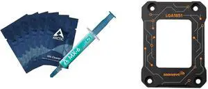 Arctic MX-6 ULTIMATE Performance Thermal Paste with 6x MX Cleaner and AAAwave LGA1851 CPU Contact Frame, Anti-Bending Fixing Bracket for Intel 15th Gen & Core Ultra Series 200 CPUs, Optimized Contact Pressure, Easy Installation, All Aluminum Alloy Frame (Black) Arctic MX-6 ULTIMATE Performance Thermal Paste with 6x MX Cleaner and AAAwave LGA1851 CPU Contact Frame, Anti-Bending Fixing Bracket for Intel 15th Gen & Core Ultra Series 200 CPUs, Optimized Contact Pressure, Easy Installation, All Aluminum Alloy Frame (Black)