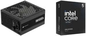 CORSAIR RMx Series RM1000x ATX Power Supply - Fully Modular - ATX 3.1 - PCIe 5.1 - Cybenetics Gold - Low-Noise - Japanese Capacitors - 1000 Watts Intel Core Ultra 5 245K, Arrow Lake 14-Core (6P+8E), LGA 1851, 125W Desktop Processor - BX8076 CORSAIR RMx Series RM1000x ATX Power Supply - Fully Modular - ATX 3.1 - PCIe 5.1 - Cybenetics Gold - Low-Noise - Japanese Capacitors - 1000 Watts Intel Core Ultra 5 245K, Arrow Lake 14-Core (6P+8E), LGA 1851, 125W Desktop Processor - BX8076
