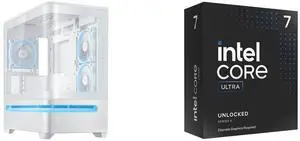 ASUS Prime AP202 ARGB White mATX case with fully tempered curved glass, supports graphics cards up to 420mm long, 360mm long radiators, easy-detach rail, patented slot vent, built-in three ARGB fans Intel Core Ultra 7 265KF, Arrow Lake 20-C ASUS Prime AP202 ARGB White mATX case with fully tempered curved glass, supports graphics cards up to 420mm long, 360mm long radiators, easy-detach rail, patented slot vent, built-in three ARGB fans Intel Core Ultra 7 265KF, Arrow Lake 20-C