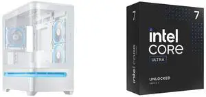 ASUS Prime AP202 ARGB White mATX case with fully tempered curved glass, supports graphics cards up to 420mm long, 360mm long radiators, easy-detach rail, patented slot vent, built-in three ARGB fans Intel Core Ultra 7 265K, Arrow Lake 20-Co ASUS Prime AP202 ARGB White mATX case with fully tempered curved glass, supports graphics cards up to 420mm long, 360mm long radiators, easy-detach rail, patented slot vent, built-in three ARGB fans Intel Core Ultra 7 265K, Arrow Lake 20-Co