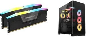 CORSAIR Vengeance RGB 128GB (2 x 64GB) 288-Pin PC RAM DDR5 6000 (PC5 48000) Desktop Memory Model CMH128GX5M2D6000C40 CORSAIR FRAME 4500X RS-R ARGB Panoramic Glass Mid-Tower PC Case – Panoramic Glass Exterior – InfiniRail™ Fan Mounting Syst CORSAIR Vengeance RGB 128GB (2 x 64GB) 288-Pin PC RAM DDR5 6000 (PC5 48000) Desktop Memory Model CMH128GX5M2D6000C40 CORSAIR FRAME 4500X RS-R ARGB Panoramic Glass Mid-Tower PC Case – Panoramic Glass Exterior – InfiniRail™ Fan Mounting Syst