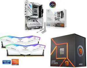 Motherboard Memory CPU Combo - ASUS ROG STRIX B850-A GAMING WIFI R2 Bundle with Team Group FF4D516G6000HC38ADC01 and AMD Ryzen 9 7900X Motherboard Memory CPU Combo - ASUS ROG STRIX B850-A GAMING WIFI R2 Bundle with Team Group FF4D516G6000HC38ADC01 and AMD Ryzen 9 7900X