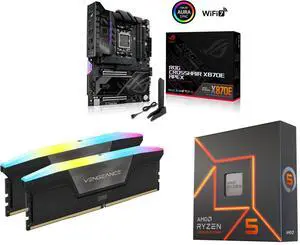 Motherboard Memory CPU Combo - ASUS ROG CROSSHAIR X870E APEX Bundle with Corsair CMH32GX5M2N6400C36 and AMD Ryzen 5 7600X Motherboard Memory CPU Combo - ASUS ROG CROSSHAIR X870E APEX Bundle with Corsair CMH32GX5M2N6400C36 and AMD Ryzen 5 7600X