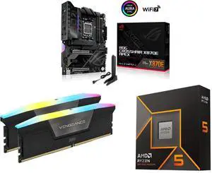 Motherboard Memory CPU Combo - ASUS ROG CROSSHAIR X870E APEX Bundle with Corsair CMH32GX5M2N6400C36 and AMD Ryzen 5 9600X Motherboard Memory CPU Combo - ASUS ROG CROSSHAIR X870E APEX Bundle with Corsair CMH32GX5M2N6400C36 and AMD Ryzen 5 9600X
