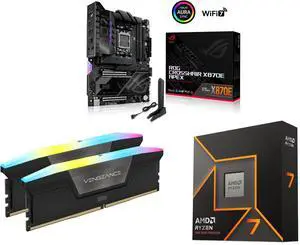 Motherboard Memory CPU Combo - ASUS ROG CROSSHAIR X870E APEX Bundle with Corsair CMH32GX5M2N6400C36 and AMD Ryzen 7 9700X Motherboard Memory CPU Combo - ASUS ROG CROSSHAIR X870E APEX Bundle with Corsair CMH32GX5M2N6400C36 and AMD Ryzen 7 9700X
