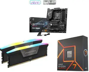 Motherboard Memory CPU Combo - MSI X870 GAMING PLUS WIFI Bundle with Corsair CMH32GX5M2N6400C36 and AMD Ryzen 7 7700X Motherboard Memory CPU Combo - MSI X870 GAMING PLUS WIFI Bundle with Corsair CMH32GX5M2N6400C36 and AMD Ryzen 7 7700X