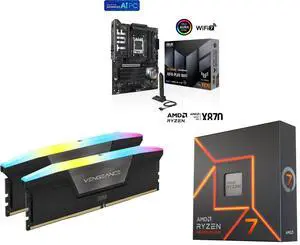 AMD Combo - ASUS TUF GAMING X870-PLUS WIFI Bundle / Corsair CMH32GX5M2E6000C36 / AMD Ryzen 7 7700X AMD Combo - ASUS TUF GAMING X870-PLUS WIFI Bundle / Corsair CMH32GX5M2E6000C36 / AMD Ryzen 7 7700X