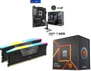 Motherboard Memory CPU Combo - ASUS TUF GAMING X870-PLUS WIFI Bundle with Corsair CMH32GX5M2E6000C36 and AMD Ryzen 9 7900X Motherboard Memory CPU Combo - ASUS TUF GAMING X870-PLUS WIFI Bundle with Corsair CMH32GX5M2E6000C36 and AMD Ryzen 9 7900X