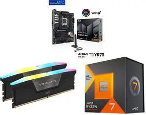 Motherboard Memory CPU Combo - ASUS TUF GAMING X870-PLUS WIFI Bundle with Corsair CMH32GX5M2E6000C36 and AMD Ryzen 7 7800X3D Motherboard Memory CPU Combo - ASUS TUF GAMING X870-PLUS WIFI Bundle with Corsair CMH32GX5M2E6000C36 and AMD Ryzen 7 7800X3D