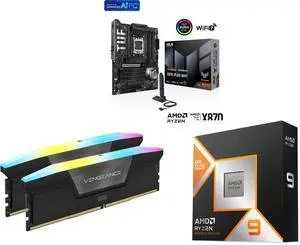 Motherboard Memory CPU Combo - ASUS TUF GAMING X870-PLUS WIFI Bundle with Corsair CMH32GX5M2E6000C36 and AMD Ryzen 9 9950X3D Motherboard Memory CPU Combo - ASUS TUF GAMING X870-PLUS WIFI Bundle with Corsair CMH32GX5M2E6000C36 and AMD Ryzen 9 9950X3D