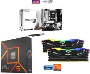 Motherboard CPU Memory Combo - ASRock B650M Pro RS WiFi Bundle with AMD Ryzen 5 7600X and Team Group FF3D516G6000HC38ADC01 Motherboard CPU Memory Combo - ASRock B650M Pro RS WiFi Bundle with AMD Ryzen 5 7600X and Team Group FF3D516G6000HC38ADC01