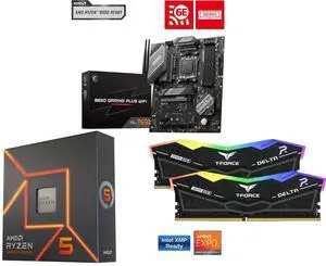 Motherboard CPU Memory Combo - MSI B650 GAMING PLUS WIFI Bundle with AMD Ryzen 5 7600X and Team Group FF3D516G6000HC38ADC01 Motherboard CPU Memory Combo - MSI B650 GAMING PLUS WIFI Bundle with AMD Ryzen 5 7600X and Team Group FF3D516G6000HC38ADC01