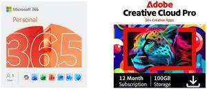 Microsoft 365 Personal | 12-Month Subscription, 1 person | Word, Excel, PowerPoint | 1TB OneDrive cloud storage | PC/Mac Instant Download Adobe Creative Cloud Pro | 20+ creative apps plus 100GB Storage | 12-Month Subscription | PC/Mac Microsoft 365 Personal | 12-Month Subscription, 1 person | Word, Excel, PowerPoint | 1TB OneDrive cloud storage | PC/Mac Instant Download Adobe Creative Cloud Pro | 20+ creative apps plus 100GB Storage | 12-Month Subscription | PC/Mac