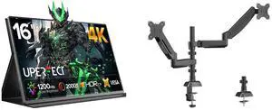 UPERFECT 16" 4K Portable Monitor - 1200 Nits True Brightness, 1MS FreeSync, 2000:1 Contrast, USB-C/HDMI, VESA & Smart Case for Laptops, Consoles & More UPERFECT Dual - Arm Pneumatic Monitor Mount - VESA Compatible, 360° Rotation, for 13"-32 UPERFECT 16" 4K Portable Monitor - 1200 Nits True Brightness, 1MS FreeSync, 2000:1 Contrast, USB-C/HDMI, VESA & Smart Case for Laptops, Consoles & More UPERFECT Dual - Arm Pneumatic Monitor Mount - VESA Compatible, 360° Rotation, for 13"-32