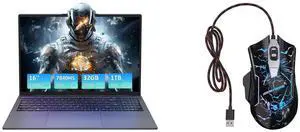 Exsurf 16" 1200IPS Laptop AMD Ryzen 7 7840HS, 32GB DDR5 RAM, 1TB NVMe SSD, Windows 11 Pro Gaming Computer, Backlit, Fingerprint, Full-Type C, WiFi 6, Bluetooth 5.3, Webcam Switch, Gray Exsurf USB Wired Gaming Mouse Black Lightweight, Ergono Exsurf 16" 1200IPS Laptop AMD Ryzen 7 7840HS, 32GB DDR5 RAM, 1TB NVMe SSD, Windows 11 Pro Gaming Computer, Backlit, Fingerprint, Full-Type C, WiFi 6, Bluetooth 5.3, Webcam Switch, Gray Exsurf USB Wired Gaming Mouse Black Lightweight, Ergono