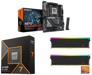 GIGABYTE X870 GAMING X WIFI7 AM5 LGA 1718, ATX, DDR5, 4x M.2, PCIe 5.0, USB4, Wi-Fi 7, 2.5GbE LAN, EZ-Latch, 5-Year Warranty AMD Ryzen 7 9700X - Ryzen 7 9000 Series Granite Ridge (Zen 5) 8-Core 3.8 GHz - Socket AM5 65W - Radeon Graphics Pro GIGABYTE X870 GAMING X WIFI7 AM5 LGA 1718, ATX, DDR5, 4x M.2, PCIe 5.0, USB4, Wi-Fi 7, 2.5GbE LAN, EZ-Latch, 5-Year Warranty AMD Ryzen 7 9700X - Ryzen 7 9000 Series Granite Ridge (Zen 5) 8-Core 3.8 GHz - Socket AM5 65W - Radeon Graphics Pro