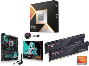 AMD Ryzen 7 9800X3D - Ryzen 7 9000 Series Zen 5 8-Core 5.2 GHz - Socket AM5 120W - AMD Radeon Graphics Desktop Processor - 100-100001084WOF ASUS ROG STRIX X870E-H GAMING WIFI7 HATSUNE MIKU EDITION AMD X870E ATX motherboard, 16+2+1 power sta AMD Ryzen 7 9800X3D - Ryzen 7 9000 Series Zen 5 8-Core 5.2 GHz - Socket AM5 120W - AMD Radeon Graphics Desktop Processor - 100-100001084WOF ASUS ROG STRIX X870E-H GAMING WIFI7 HATSUNE MIKU EDITION AMD X870E ATX motherboard, 16+2+1 power sta