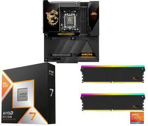 Motherboard CPU Memory Combo - MSI MEG X870E GODLIKE Bundle with AMD 100-100001973WOF and V-color TMXSAL1664832KWK Motherboard CPU Memory Combo - MSI MEG X870E GODLIKE Bundle with AMD 100-100001973WOF and V-color TMXSAL1664832KWK