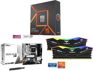 CPU Motherboard Memory Combo - AMD Ryzen 5 7600X Bundle with ASRock B650M Pro RS WiFi and Team Group FF3D516G6000HC38ADC01 CPU Motherboard Memory Combo - AMD Ryzen 5 7600X Bundle with ASRock B650M Pro RS WiFi and Team Group FF3D516G6000HC38ADC01