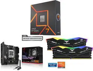 CPU Motherboard Memory Combo - AMD Ryzen 7 7700X Bundle with ASUS ROG STRIX B650E-I GAMING WIFI and Team Group FF3D516G6000HC38ADC01 CPU Motherboard Memory Combo - AMD Ryzen 7 7700X Bundle with ASUS ROG STRIX B650E-I GAMING WIFI and Team Group FF3D516G6000HC38ADC01