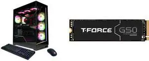 CyberpowerPC Gaming Desktop PC GM70928 AMD Ryzen 7 7800X3D 32GB DDR5 1TB NVMe SSD GeForce RTX 5070 Windows 11 Home Team Group T-FORCE G50 M.2 2280 2TB PCIe 4.0 x4 with NVMe 1.4 TLC Internal Solid State Drive (SSD) TM8FFE002T0C129 CyberpowerPC Gaming Desktop PC GM70928 AMD Ryzen 7 7800X3D 32GB DDR5 1TB NVMe SSD GeForce RTX 5070 Windows 11 Home Team Group T-FORCE G50 M.2 2280 2TB PCIe 4.0 x4 with NVMe 1.4 TLC Internal Solid State Drive (SSD) TM8FFE002T0C129