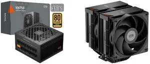 PCCOOLER CPS KN750 Fully Modular Power Supply, 80 PLUS Gold 750W PSU, Native 12V-2x6 Connector, ATX 3.1 & PCIe 5.1 Ready, Dual CPU Power Cables, 105°C Rated Japanese Capacitors, P3-KN750-G1F and PCCOOLER CPS RT620Pro Digital Dual Tower CPU Air Cooler, 6 Heat Pipes, 265W TDP, Digital Display Top Cover, 157mm Tall, Reinforced Structure, for Intel LGA1851/1700/1200/115X & AMD AM5/AM4, Black PCCOOLER CPS KN750 Fully Modular Power Supply, 80 PLUS Gold 750W PSU, Native 12V-2x6 Connector, ATX 3.1 & PCIe 5.1 Ready, Dual CPU Power Cables, 105°C Rated Japanese Capacitors, P3-KN750-G1F and PCCOOLER CPS RT620Pro Digital Dual Tower CPU Air Cooler, 6 Heat Pipes, 265W TDP, Digital Display Top Cover, 157mm Tall, Reinforced Structure, for Intel LGA1851/1700/1200/115X & AMD AM5/AM4, Black