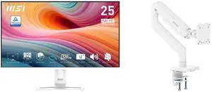 MSI 24" (24.5" viewable) Full HD 120Hz IPS with Adaptive Sync 1ms HDR Ready Built-in Speakers White Computer Monitor with phone accessory slot on stand PRO MP251W E2 MSI MAG MT201W - Premium Heavy Duty Single Monitor Stand Arm, Supports 17- MSI 24" (24.5" viewable) Full HD 120Hz IPS with Adaptive Sync 1ms HDR Ready Built-in Speakers White Computer Monitor with phone accessory slot on stand PRO MP251W E2 MSI MAG MT201W - Premium Heavy Duty Single Monitor Stand Arm, Supports 17-