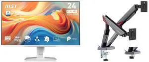 MSI 24" Full HD 144Hz IPS with Adaptive-Sync 1ms HDR Ready Built-in Speakers white computer monitor for both work and gaming MP243W E14 MSI MPG MT161DR - Premium RGB Dual Monitor Stand Arms, 17-38" Support, VESA Compatible, Adjustable Sprin MSI 24" Full HD 144Hz IPS with Adaptive-Sync 1ms HDR Ready Built-in Speakers white computer monitor for both work and gaming MP243W E14 MSI MPG MT161DR - Premium RGB Dual Monitor Stand Arms, 17-38" Support, VESA Compatible, Adjustable Sprin