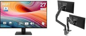 MSI 27" Full HD 120Hz IPS with Adaptive Sync 1ms HDR Ready Computer Monitor with phone accessory slot stand PRO MP271A E2 MSI MAG MT201D - Premium Heavy Duty Dual Monitor Stand Arms, 17-45" Support, VESA Compatible, Adjustable Spring Assist MSI 27" Full HD 120Hz IPS with Adaptive Sync 1ms HDR Ready Computer Monitor with phone accessory slot stand PRO MP271A E2 MSI MAG MT201D - Premium Heavy Duty Dual Monitor Stand Arms, 17-45" Support, VESA Compatible, Adjustable Spring Assist
