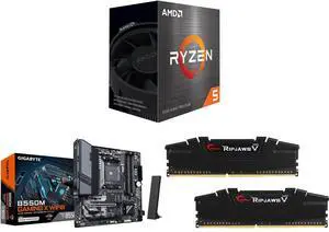 CPU Motherboard Memory Combo - AMD Ryzen 5 5500 Bundle with GIGABYTE B550M GAMING X WIFI6 and G.SKILL F4-3200C16D-16GVKB