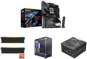 GIGABYTE Z890 AORUS MASTER Ultra Core (Series 2) LGA 1851, ATX, DDR5, 5x M.2, PCIe 5.0, Thunderbolt 4, WIFI7, 10GbE LAN, EZ-Latch V-COLOR Manta XSky DDR5 32GB (2x16GB) 6000MHz CL30 SK Hynix IC RGB Gaming Desktop Memory Module Black, for AMD GIGABYTE Z890 AORUS MASTER Ultra Core (Series 2) LGA 1851, ATX, DDR5, 5x M.2, PCIe 5.0, Thunderbolt 4, WIFI7, 10GbE LAN, EZ-Latch V-COLOR Manta XSky DDR5 32GB (2x16GB) 6000MHz CL30 SK Hynix IC RGB Gaming Desktop Memory Module Black, for AMD