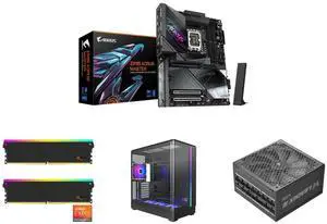 GIGABYTE Z890 AORUS MASTER Ultra Core (Series 2) LGA 1851, ATX, DDR5, 5x M.2, PCIe 5.0, Thunderbolt 4, WIFI7, 10GbE LAN, EZ-Latch V-COLOR Manta XSky DDR5 32GB (2x16GB) 6000MHz CL30 SK Hynix IC RGB Gaming Desktop Memory Module Black, for AMD GIGABYTE Z890 AORUS MASTER Ultra Core (Series 2) LGA 1851, ATX, DDR5, 5x M.2, PCIe 5.0, Thunderbolt 4, WIFI7, 10GbE LAN, EZ-Latch V-COLOR Manta XSky DDR5 32GB (2x16GB) 6000MHz CL30 SK Hynix IC RGB Gaming Desktop Memory Module Black, for AMD