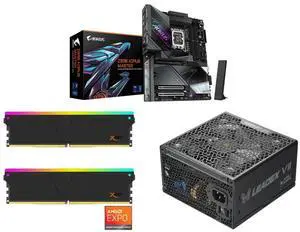 GIGABYTE Z890 AORUS MASTER Ultra Core (Series 2) LGA 1851, ATX, DDR5, 5x M.2, PCIe 5.0, Thunderbolt 4, WIFI7, 10GbE LAN, EZ-Latch V-COLOR Manta XSky DDR5 32GB (2x16GB) 6000MHz CL30 SK Hynix IC RGB Gaming Desktop Memory Module Black, for AMD GIGABYTE Z890 AORUS MASTER Ultra Core (Series 2) LGA 1851, ATX, DDR5, 5x M.2, PCIe 5.0, Thunderbolt 4, WIFI7, 10GbE LAN, EZ-Latch V-COLOR Manta XSky DDR5 32GB (2x16GB) 6000MHz CL30 SK Hynix IC RGB Gaming Desktop Memory Module Black, for AMD