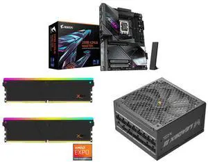GIGABYTE Z890 AORUS MASTER Ultra Core (Series 2) LGA 1851, ATX, DDR5, 5x M.2, PCIe 5.0, Thunderbolt 4, WIFI7, 10GbE LAN, EZ-Latch V-COLOR Manta XSky DDR5 32GB (2x16GB) 6000MHz CL30 SK Hynix IC RGB Gaming Desktop Memory Module Black, for AMD GIGABYTE Z890 AORUS MASTER Ultra Core (Series 2) LGA 1851, ATX, DDR5, 5x M.2, PCIe 5.0, Thunderbolt 4, WIFI7, 10GbE LAN, EZ-Latch V-COLOR Manta XSky DDR5 32GB (2x16GB) 6000MHz CL30 SK Hynix IC RGB Gaming Desktop Memory Module Black, for AMD