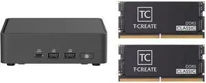ASUS NUC 15 Pro RNUC15CRKU50000U Black Barebone System w/ Intel Ultra 5 225H CPU, Integrated - Intel Arc 130T Graphics ,US cord, Single Unit - Memory and Storage Sold Separately Team T-CREATE CLASSIC 32GB (2 x 16GB) 262-Pin DDR5 SO-DIMM DDR ASUS NUC 15 Pro RNUC15CRKU50000U Black Barebone System w/ Intel Ultra 5 225H CPU, Integrated - Intel Arc 130T Graphics ,US cord, Single Unit - Memory and Storage Sold Separately Team T-CREATE CLASSIC 32GB (2 x 16GB) 262-Pin DDR5 SO-DIMM DDR
