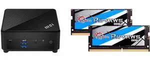 MSI Cubi 5 12M-086BUS Intel Core i3-1215U WIFI 6E Dual LAN,4xUSB 3.2 Barebone Systems - Mini-PC,Single Unit - Memory and Storage Sold Separately G.SKILL Ripjaws Series 32GB (2 x 16GB) 260-Pin DDR4 SO-DIMM DDR4 3200 (PC4 25600) Laptop Memory MSI Cubi 5 12M-086BUS Intel Core i3-1215U WIFI 6E Dual LAN,4xUSB 3.2 Barebone Systems - Mini-PC,Single Unit - Memory and Storage Sold Separately G.SKILL Ripjaws Series 32GB (2 x 16GB) 260-Pin DDR4 SO-DIMM DDR4 3200 (PC4 25600) Laptop Memory