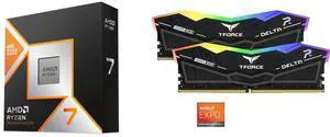 AMD Ryzen 7 9800X3D - Ryzen 7 9000 Series Zen 5 8-Core 5.2 GHz - Socket AM5 120W - AMD Radeon Graphics Desktop Processor - 100-100001084WOF Team T-Force Delta RGB 32GB (2 x 16GB) 288-Pin PC RAM DDR5 6000 (PC5 48000) Desktop Memory Model FF3 AMD Ryzen 7 9800X3D - Ryzen 7 9000 Series Zen 5 8-Core 5.2 GHz - Socket AM5 120W - AMD Radeon Graphics Desktop Processor - 100-100001084WOF Team T-Force Delta RGB 32GB (2 x 16GB) 288-Pin PC RAM DDR5 6000 (PC5 48000) Desktop Memory Model FF3
