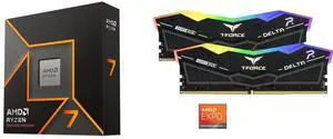 AMD Ryzen 7 9700X - Ryzen 7 9000 Series Granite Ridge (Zen 5) 8-Core 3.8 GHz - Socket AM5 65W - Radeon Graphics Processor - 100-100001404WOF Team T-Force Delta RGB 32GB (2 x 16GB) 288-Pin PC RAM DDR5 6000 (PC5 48000) Desktop Memory Model FF AMD Ryzen 7 9700X - Ryzen 7 9000 Series Granite Ridge (Zen 5) 8-Core 3.8 GHz - Socket AM5 65W - Radeon Graphics Processor - 100-100001404WOF Team T-Force Delta RGB 32GB (2 x 16GB) 288-Pin PC RAM DDR5 6000 (PC5 48000) Desktop Memory Model FF