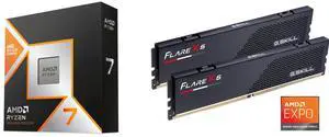 AMD Ryzen 7 9850X3D - Ryzen 7 9000 Series 8-Core 5.6GHz - Socket AM5 120W - AMD Radeon Graphics Desktop Processor - 100-100001973WOF G.SKILL Flare X5 Series AMD EXPO 32GB (2 x 16GB) 288-Pin PC RAM DDR5 6000 Desktop Memory Model F5-6000J3636 AMD Ryzen 7 9850X3D - Ryzen 7 9000 Series 8-Core 5.6GHz - Socket AM5 120W - AMD Radeon Graphics Desktop Processor - 100-100001973WOF G.SKILL Flare X5 Series AMD EXPO 32GB (2 x 16GB) 288-Pin PC RAM DDR5 6000 Desktop Memory Model F5-6000J3636