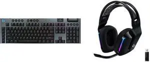 Logitech G915 X LIGHTSPEED Low profile Wireless Mechanical Gaming Keyboard - GL Blue Clicky Switches, RGB Backlighting - Black Logitech G733 Lightspeed Wireless Gaming Headset with Suspension Headband, Lightsync RGB, Blue VO!CE mic technolo Logitech G915 X LIGHTSPEED Low profile Wireless Mechanical Gaming Keyboard - GL Blue Clicky Switches, RGB Backlighting - Black Logitech G733 Lightspeed Wireless Gaming Headset with Suspension Headband, Lightsync RGB, Blue VO!CE mic technolo