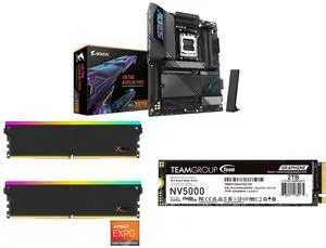Motherboard Memory SSD Combo - GIGABYTE X870E AORUS PRO Bundle with V-color TMXSAL1660830KWK and Team Group TM8FGM002T0C101 Motherboard Memory SSD Combo - GIGABYTE X870E AORUS PRO Bundle with V-color TMXSAL1660830KWK and Team Group TM8FGM002T0C101