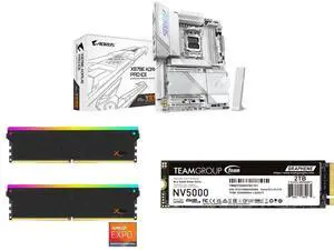 Motherboard Memory SSD Combo - GIGABYTE X870E AORUS PRO ICE Bundle with V-color TMXSAL1664832KWK and Team Group TM8FGM002T0C101 Motherboard Memory SSD Combo - GIGABYTE X870E AORUS PRO ICE Bundle with V-color TMXSAL1664832KWK and Team Group TM8FGM002T0C101