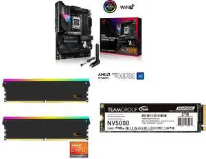 Motherboard Memory SSD Combo - ASUS ROG STRIX X870E-E GAMING WIFI Bundle with V-color TMXSAL1660830KWK and Team Group TM8FGM002T0C101 Motherboard Memory SSD Combo - ASUS ROG STRIX X870E-E GAMING WIFI Bundle with V-color TMXSAL1660830KWK and Team Group TM8FGM002T0C101