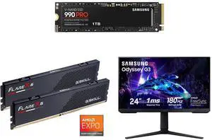 SAMSUNG 990 PRO SSD 1TB PCIe 4.0 M.2 2280 Internal Solid State Hard Drive, Seq. Read Speeds Up to 7,450 MB/s for High End Computing, Gaming, and Heavy Duty Workstations, MZ-V9P1T0B/AM G.SKILL Flare X5 Series AMD EXPO 32GB (2 x 16GB) 288-Pin SAMSUNG 990 PRO SSD 1TB PCIe 4.0 M.2 2280 Internal Solid State Hard Drive, Seq. Read Speeds Up to 7,450 MB/s for High End Computing, Gaming, and Heavy Duty Workstations, MZ-V9P1T0B/AM G.SKILL Flare X5 Series AMD EXPO 32GB (2 x 16GB) 288-Pin