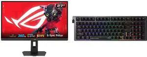 ASUS ROG STRIX 27" QHD 360Hz to 25" Full HD IPS, FreeSync & G-Sync, HDR400, Adjustable Stand XG27AQNGV + ASUS ROG Strix Morph 96 Wireless Gaming Keyboard, Mechanical Switches, 2.4GHz/Bluetooth, Compact 96% Layout, RGB ASUS ROG STRIX 27" QHD 360Hz to 25" Full HD IPS, FreeSync & G-Sync, HDR400, Adjustable Stand XG27AQNGV + ASUS ROG Strix Morph 96 Wireless Gaming Keyboard, Mechanical Switches, 2.4GHz/Bluetooth, Compact 96% Layout, RGB