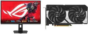 ASUS ROG STRIX 27" QHD 1440P 360Hz to 25" Full HD IPS AMD FreeSync & G-Sync HDR400 Adjustable Stand XG27AQNGV ASUS Dual GeForce RTX 5060 8GB PCIe 5.0 x8 GDDR7 Graphics Card DUAL-RTX5060-O8G ASUS ROG STRIX 27" QHD 1440P 360Hz to 25" Full HD IPS AMD FreeSync & G-Sync HDR400 Adjustable Stand XG27AQNGV ASUS Dual GeForce RTX 5060 8GB PCIe 5.0 x8 GDDR7 Graphics Card DUAL-RTX5060-O8G