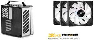 Mechanic Master C34 Compact ATX Case with Carry Handle, Portable Desktop Computer Chassis, Supports 240mm Liquid Cooling & ATX PSU, GPU up to 335mm (Moonlight Silver) and Mechanic Master KaKaLock Magic Cableless Series KL120 -wild 120mm Fan Cableless PWM aRGB Fan Black 3 Packs Mechanic Master C34 Compact ATX Case with Carry Handle, Portable Desktop Computer Chassis, Supports 240mm Liquid Cooling & ATX PSU, GPU up to 335mm (Moonlight Silver) and Mechanic Master KaKaLock Magic Cableless Series KL120 -wild 120mm Fan Cableless PWM aRGB Fan Black 3 Packs