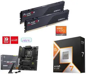 G.SKILL Flare X5 32GB (2x16GB) DDR5 6000 RAM, MSI MAG B850 TOMAHAWK MAX WIFI AM5 Motherboard, AMD Ryzen 7 9800X3D 8-Core 5.2GHz Processor with Radeon Graphics G.SKILL Flare X5 32GB (2x16GB) DDR5 6000 RAM, MSI MAG B850 TOMAHAWK MAX WIFI AM5 Motherboard, AMD Ryzen 7 9800X3D 8-Core 5.2GHz Processor with Radeon Graphics