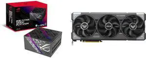 ASUS ROG Strix 1000W Platinum PSU (Fully Modular, 80 Plus Platinum, ATX 3.1, GaN MOSFET, 10-Year Warranty) ASUS TUF Gaming GeForce RTX 5080 16GB GDDR7 OC Edition PCIe 5.0 DLSS 4.0 Graphics Card ASUS ROG Strix 1000W Platinum PSU (Fully Modular, 80 Plus Platinum, ATX 3.1, GaN MOSFET, 10-Year Warranty) ASUS TUF Gaming GeForce RTX 5080 16GB GDDR7 OC Edition PCIe 5.0 DLSS 4.0 Graphics Card